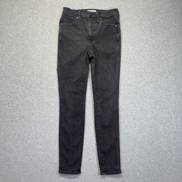 Madewell Jeans Womens 27 Black 10" High Rise Skinny Stretch Denim - Picture 1 of 14